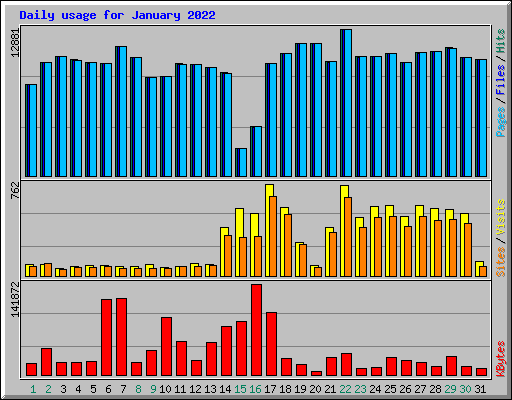 Daily usage for January 2022