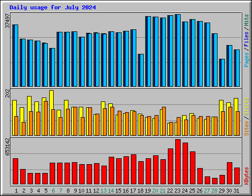 Daily usage for July 2024