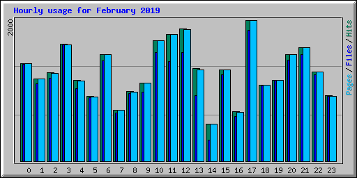 Hourly usage for February 2019