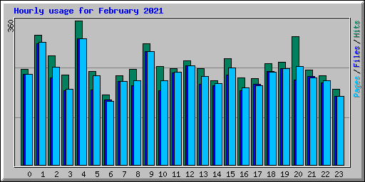 Hourly usage for February 2021