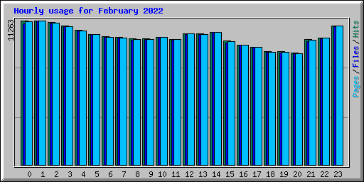 Hourly usage for February 2022