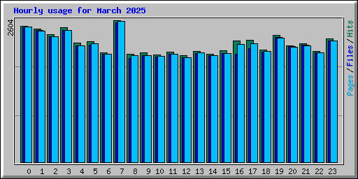 Hourly usage for March 2025